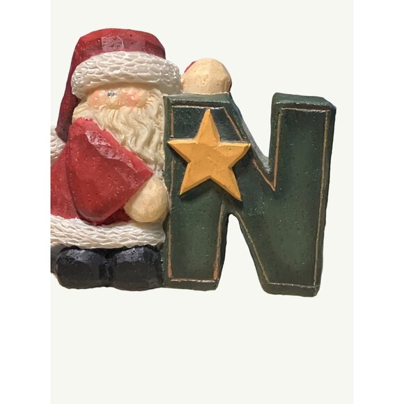 Hand-Painted Wooden NOEL Christmas Decor Santa Tree & Gifts - Picture 5 of 11